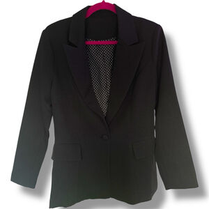 Women's Unbranded Black Blazer with White Polka Dot Lining